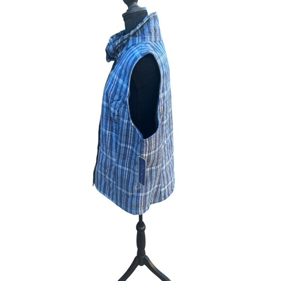 NWT Bandolino Blue Plaid Quilted Vest Plus Size XXL Travel Comfort Streetwear - Picture 4 of 12